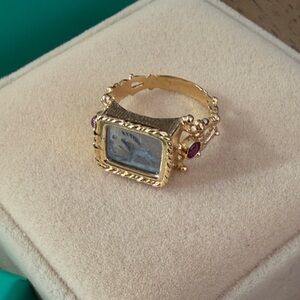Elegant Gold and Blue Women's Ring